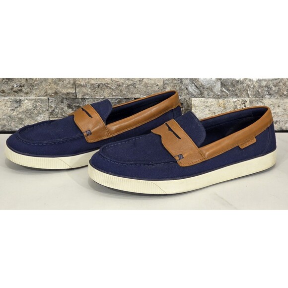 Cole Haan Nantucket 2.0 Penny Loafers Men\'s 11 M Canvas Leather Navy Coastal main image 9